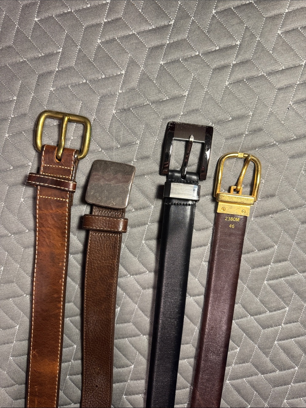 4 Men's Leather Belt - Brown and Black Styles one is reversible, black and brown